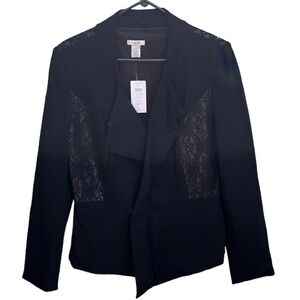 Nwt Cache Black Lace Inset Jacket Top